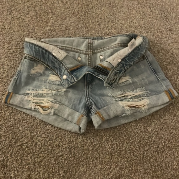 Pistola Light Blue Distressed Jean Shorts - Picture 2 of 3
